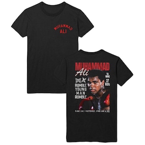 Muhammad Ali - Rumble Young Man - American Classics - Solid Black Adult Short Sleeve T-Shirt