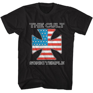 The Cult - Sonic Temple - American Classics - Solid Black Adult Short Sleeve T-Shirt