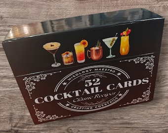 Classic Cocktail Recipe Cards - 52 Extra Large, 5 x 7 Cards by Mixology Maestro!