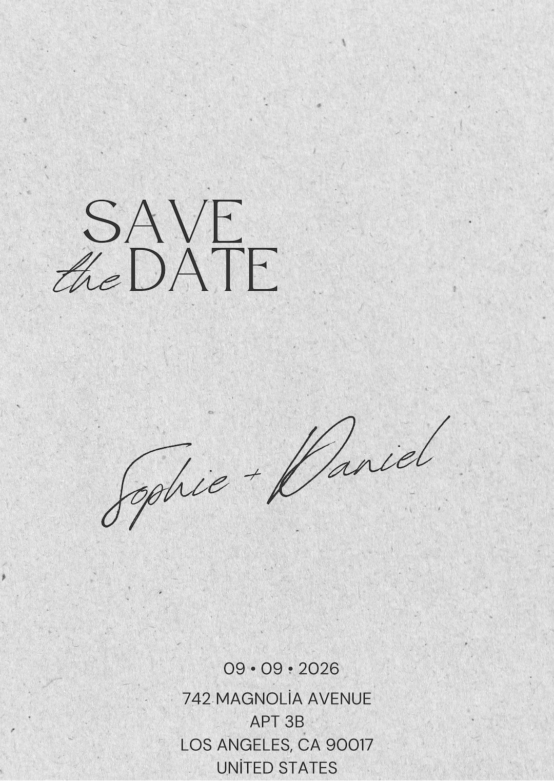 Initial Date Cursive Minimal Script Save the Date - Etsy