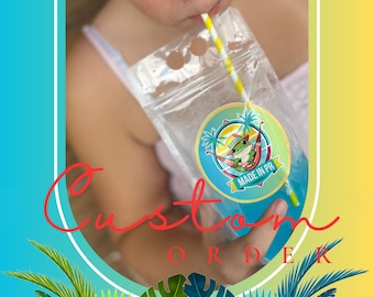 Bolsa reutilizable personalizada para bebidas con pajita, bolsa para bebidas para adultos