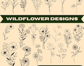 Clipart de ramo floral - Paquete SVG de flores silvestres para proyectos de bricolaje