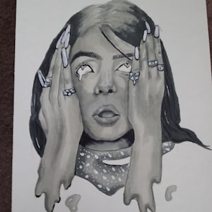 Billie Eilish Portrait – 12x8 Mixed Media