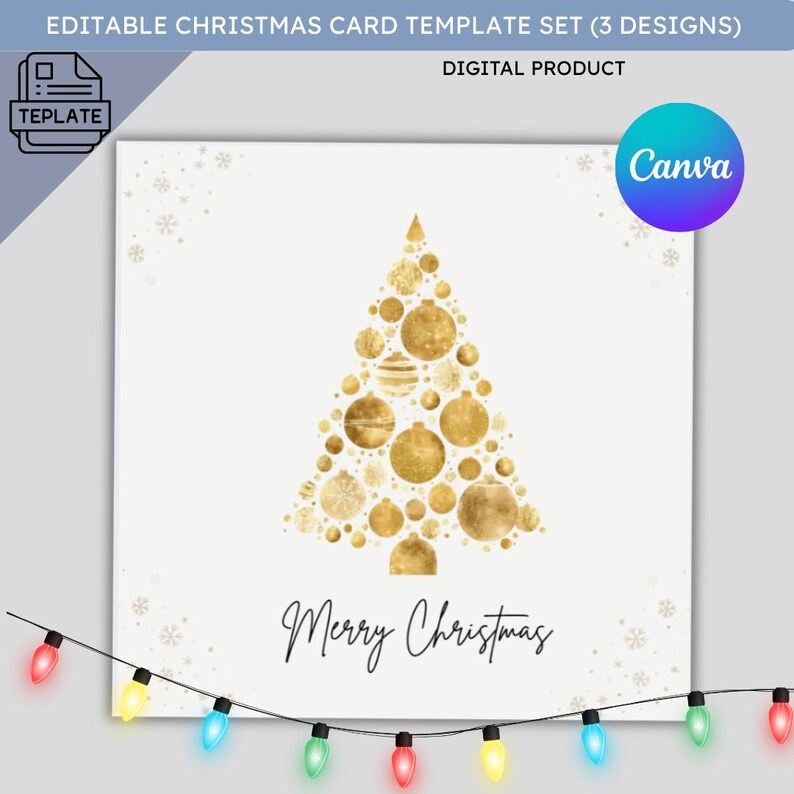 Editable & Printable Christmas Card Canva Templates – Holiday Greeting ...