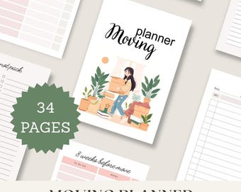 Printable Moving Planner Kit, Checklist, Box Labels, Organization (PDF Download)