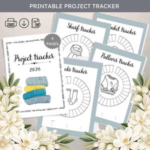 Strickprojekt-Tracker PDF | Projektbuch häkeln Printable | Wollplaner für Socken, Beanie, Cardigan, Decken | Sofort Download