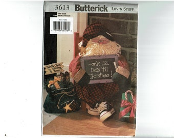 UNCUT Sewing pattern Butterick 3613 Luv N' Stuff Santa Claus Christmas Greeter