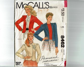 1980s Jacket UNCUT Vintage Sewing Pattern McCalls 8462 Size 10 bust 32 1/2
