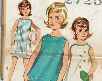 Butterick 2725 Girls Quick 'N Easy Beachdress Uncut Sewing Pattern Size Large 12-14 *without envelope*