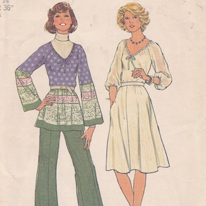 1976 Simplicity 7449 Size 14 Bust 36 skirt top pants sewing pattern simple to sew