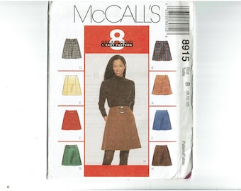 Skirt and Belt Sewing Pattern UNCUT Sizes 8-10-12 or 10 12 14 1 Easy Pattern 8 Great Looks McCall's 8915