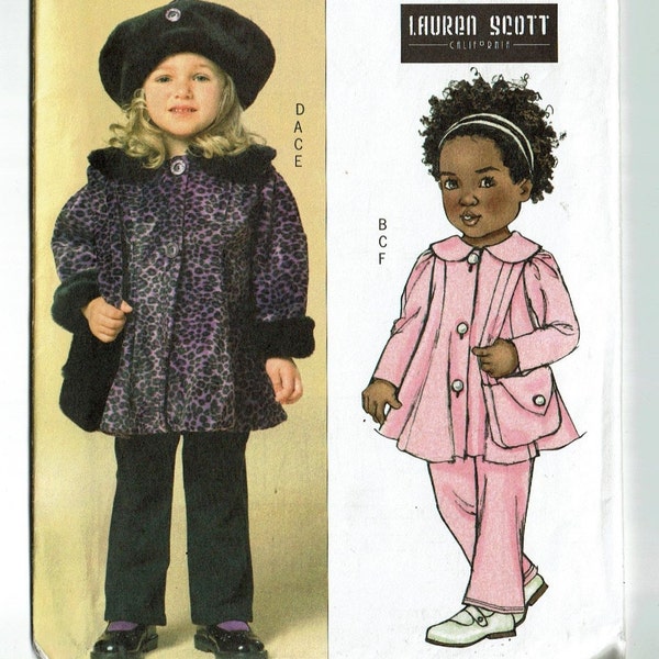 Toddlers' Jacket Leggings Hat and Bag Sewing Pattern Uncut Sizes 1, 2, 3, 4 Kids Butterick 4588 Easy pattern Lauren Scott