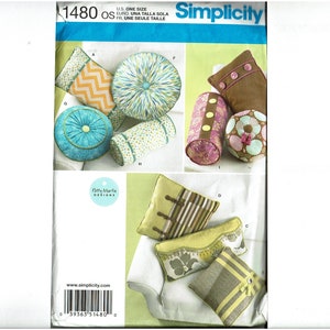 Uncut Decorative Pillows and Neck Rolls Sewing Pattern Uncut Simplicity 1480