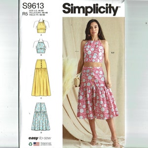 Uncut Sewing Pattern Tops and Skirts Simplicity 9613 Sizes 4 6 8 10 12 or 14 16 18 20 22 S9613