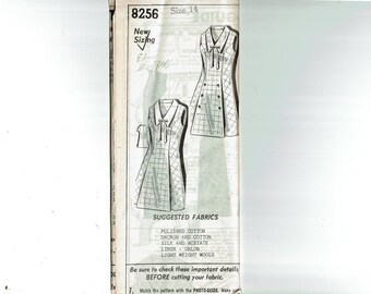 1960s Mod Dress Vintage Sewing Pattern UNCUT Size 14 Bust 36 8256 Mail Order Pattern Misses