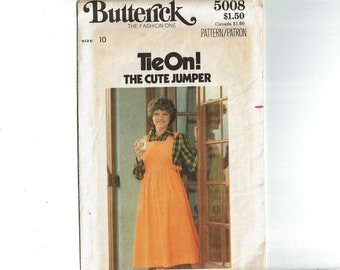 Butterick 5008 hippie boho chic jumper 1970s sewing pattern Size 10 Tie On! The Cute Jumper