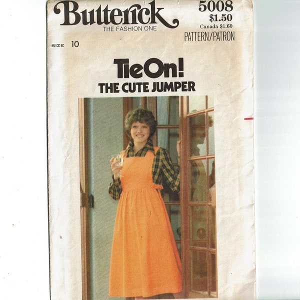 Butterick 5008 hippie boho chic jumper 1970s sewing pattern Size 10 Tie On! The Cute Jumper