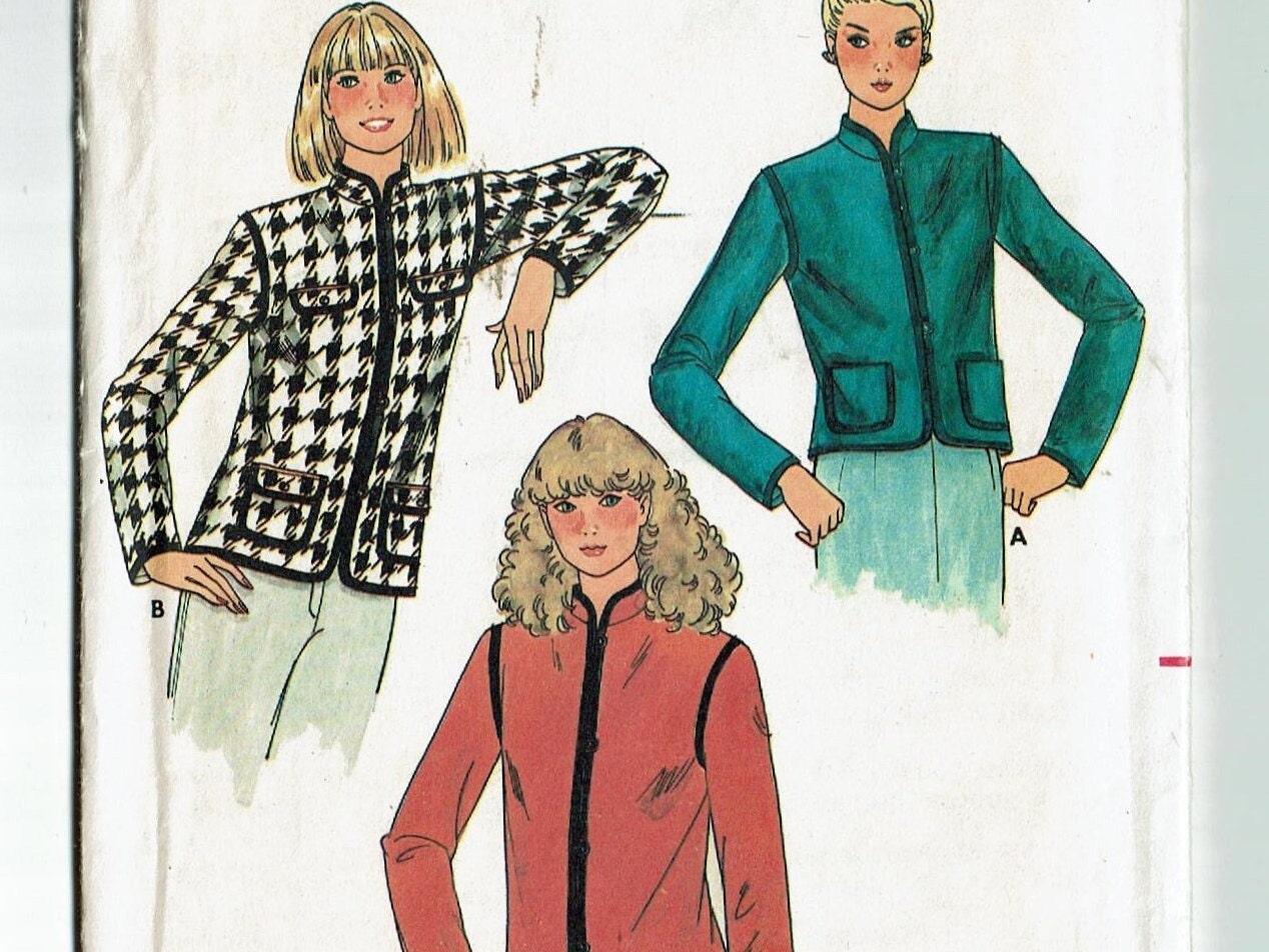 Jacket Quick! Butterick 6780 1980s Sewing Pattern Size 12