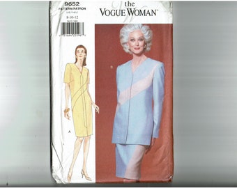Vogue Woman 9652 Sizes 8 10 12 UNCUT Sewing Pattern Dress Dress, Top and Skirt
