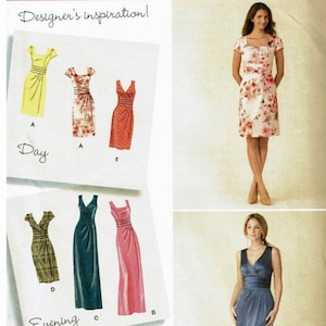 Dress 2 Lengths & bodice variations Designer&#39;s Inspiration Day to Evening OOP UNCUT Sewing Pattern Simplicity 1420 Size 6 -14 or 16 -24