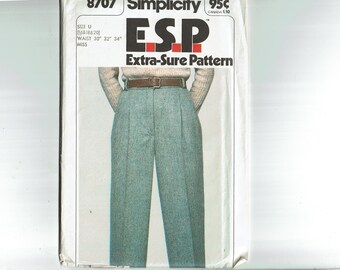 1970's UNCUT Sewing Pattern Sizes 16 18 20, Extra-Sure Pattern Simplicity E.S.P. 8707 Pants