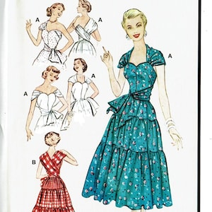 Dress McCall&#39;s 8280 Size 6 -14 or 16 -24 M8280 UNCUT Sewing pattern Vintage 50&#39;s reissue pattern