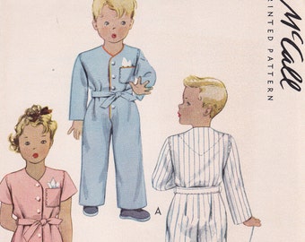 1942 Childs one piece pajamas uncut Size 4 McCall 4949 Vintage Sewing Pattern