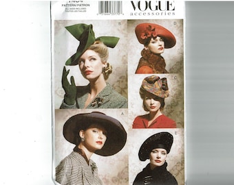 Vogue Accessories Vintage Hats Vogue 7464 Uncut Sewing Pattern Millinery Evening and Cocktail Hats Formal British