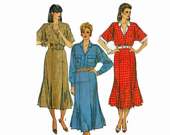 Dress with gored Skirt 1980s Uncut Sewing Pattern Size 10 Bust 32 1/2 Simplicity 6941