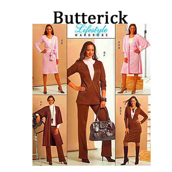 Lifestyle Wardrobe Jacket Tunic Dress Belt Camisole Skirt Pants Butterick 5146 Sizes 8 10 12 14 UNCUT OOP Sewing Pattern