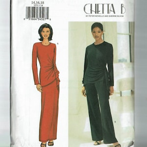 Dressy Top Pants and Long Skirt UNCUT OOP Sewing Pattern Sizes 14 16 18 Bust 36 38 40 Butterick 3371 Chetta B Designer