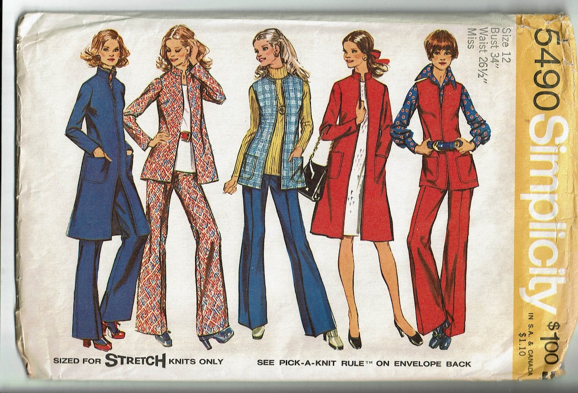 Uncut Vintage Sewing Pattern 1970s Coat Jacket Tunic Pants - Etsy
