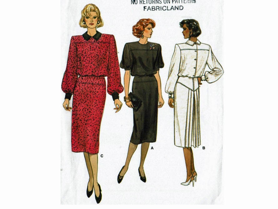 Vogue Patterns Vogue Couture vintage sewing pattern 7359 Dress 1980s Size 12-14-16 Uncut 