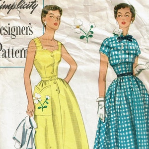 1950s 50s Rockabilly Sun Dress & bolero jacket Vintage sewing Pattern Simplicity 8283 Designer&#39;s Pattern Size 12 Bust 30