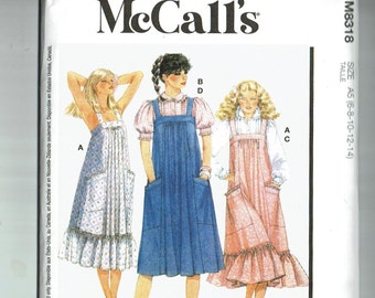 Laura Ashley Dresses and Blouses McCall's 8318 Size 6 -14 or 16 -24 M8318 UNCUT Sewing pattern Vintage 80's reissue pattern