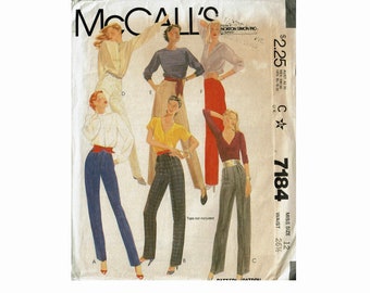 10-12 Girls' Jersey Knit Pants and Shorts 1980s McCalls 4195 Size Small UNCUT and factory folded
