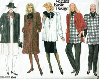 Maternity Wardrobe Jacket, Dress, Top, Skirt & Pants Sizes 12 14 16 UNCUT Sewing Pattern Vogue Basic Design Vogue 1261