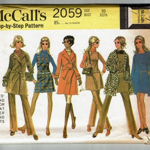 1960s Jumper Pants and Coat or Jacket Size 10 McCalls 2059 sewing pattern