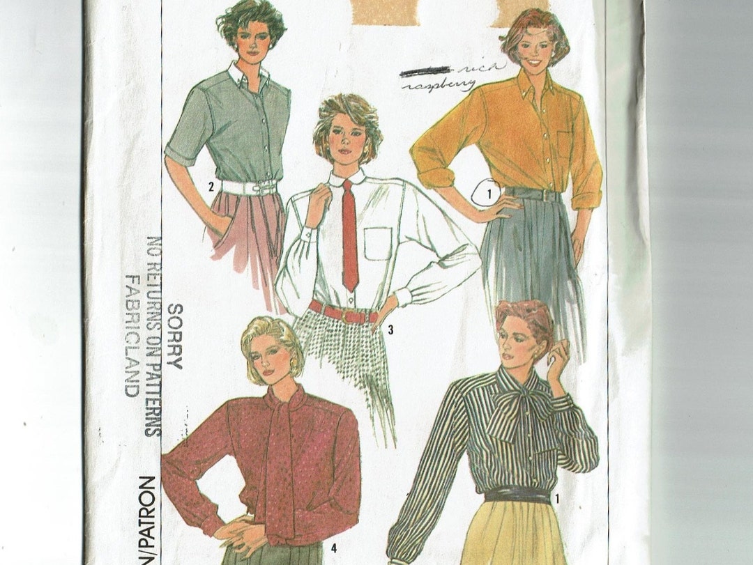Blouses Uncut Sewing Pattern Simplicity 7073 Multi Sized 10 12 14 1980s ...