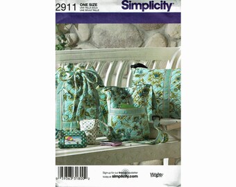 Bags and Accessories Quilted Fabrics UNCUT OOP sewing Pattern purse bags sachel BackPack Messenger Bag Hipster Simplicity 2911