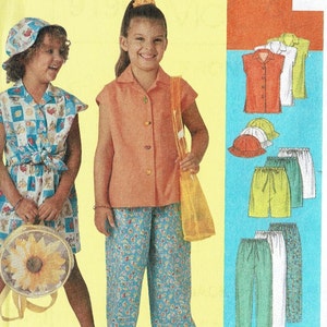 Little Girls Easy McCalls 9190 Kidstuff Children&#39;s Shirt, Pull-On Pants Shorts skorts hat UNCUT sewing Pattern Sizes 4 5 6
