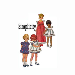 Girls size 6 Pinafore and Dress 70s Sewing Pattern Simplicity 5534 1970s Childs pattern Apron and dresses Size 6 Breast 25