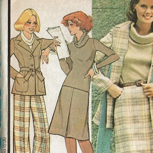 Uncut Vintage Sewing Pattern 1970s Jacket, Top, Skirt, Pants and Scarf Size 12 Bust 34 McCall&#39;s 5353