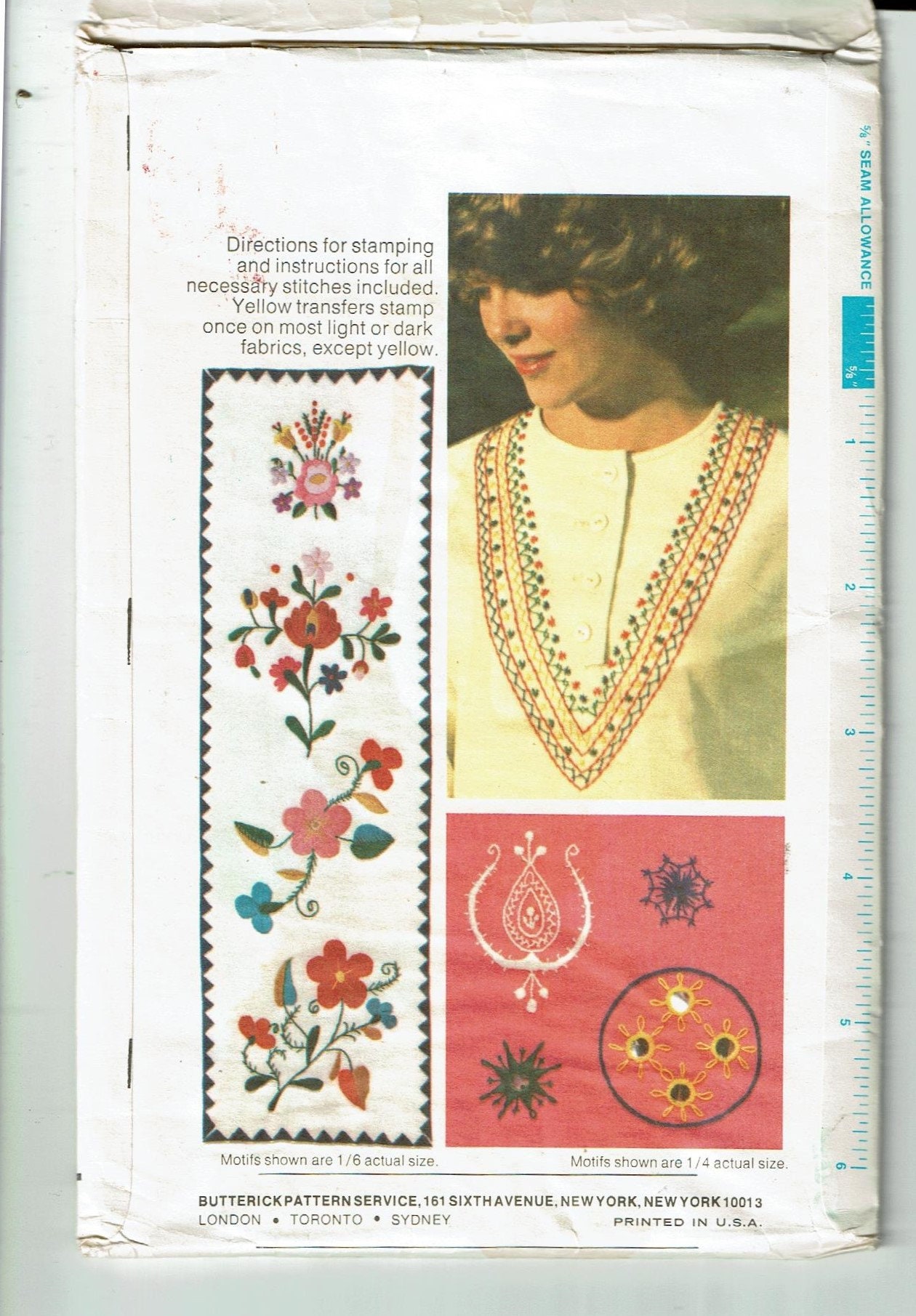 Vintage 1970s Vintage Butterick 4106, 5496, Embroidery Transfer Patterns,  UNUSED