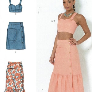 UNCUT Sewing Pattern Simplicity 9552 11457 Size 6 -14 or 16 -24 Top and Skirts