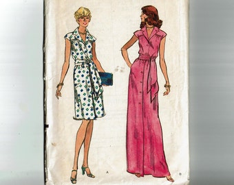 Dress 1970s Vintage Sewing Pattern Size 12 Bust 34 1970s Vogue 8875