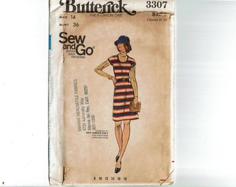 1970s Jumper for Stretch Knits UNCUT Sewing Pattern Size 14 Bust 36 Butterick 3307 Sew and Go Extra Easy Pattern