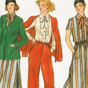 1970s Vogue Pattern Misses Blouse, Jacket, Pants, Skirt UNCUT Sewing Pattern Vogue 9684 Size 16 Bust 38