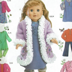 UNCUT OOP Sewing Pattern Simplicity Crafts 4786 18&quot; Doll Clothes Pattern
