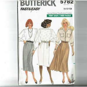 Skirts Sizes 8 10 12 UNCUT Sewing Pattern Fast & Easy Butterick 5782